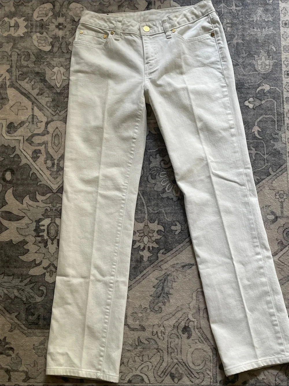 Crisp White Straight-Leg Pants